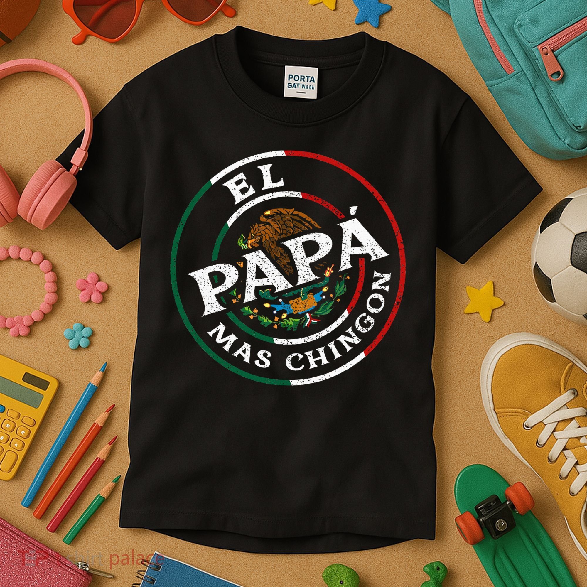 El Papa Mas Chingon Funny Mexican Dad Spanish Kids T-Shirt