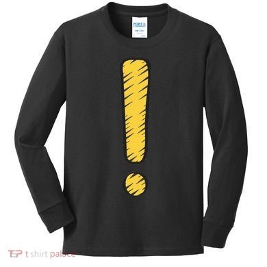 Exclamation Point Mark Punctuation Hyperbole Kids Long Sleeve Shirt