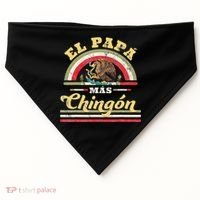 El Papa Mas Chingon Funny Mexican Flag Cool Dad Gift Regalo USA-Made Doggie Bandana thumb 0