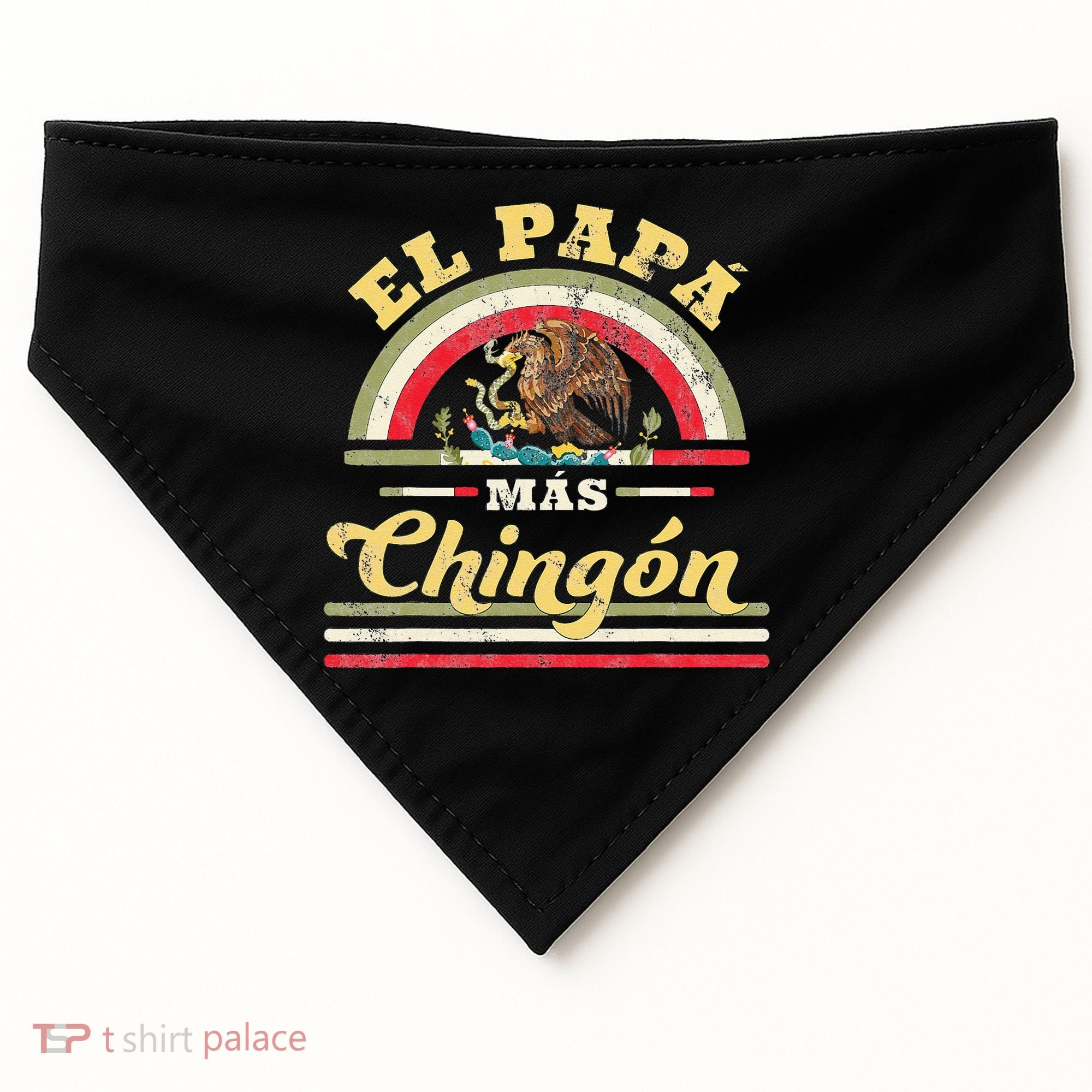 El Papa Mas Chingon Funny Mexican Flag Cool Dad Gift Regalo USA-Made Doggie Bandana