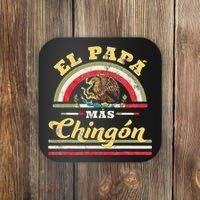 El Papa Mas Chingon Funny Mexican Flag Cool Dad Gift Regalo Coaster thumb 0