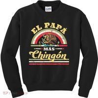 El Papa Mas Chingon Funny Mexican Flag Cool Dad Gift Regalo Kids Sweatshirt thumb 0