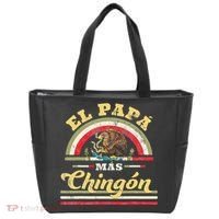 El Papa Mas Chingon Funny Mexican Flag Cool Dad Gift Regalo Tote Bag thumb 0