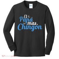 El Papa Mas Chingon Father Dad Fathers Day Kids Long Sleeve Shirt thumb 0