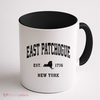 East Patchogue New York Ny Vintage Athletic Sports Coffee Mug back