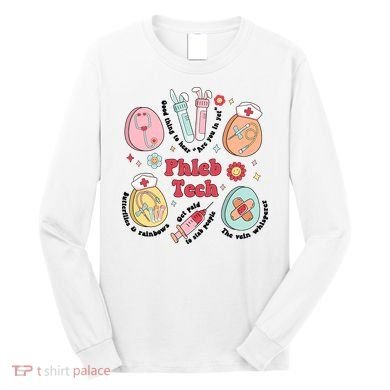 Easter Phleb Nurse Laboratory Medical Technologist Lab Week Phlebotomy Long Sleeve Shirt