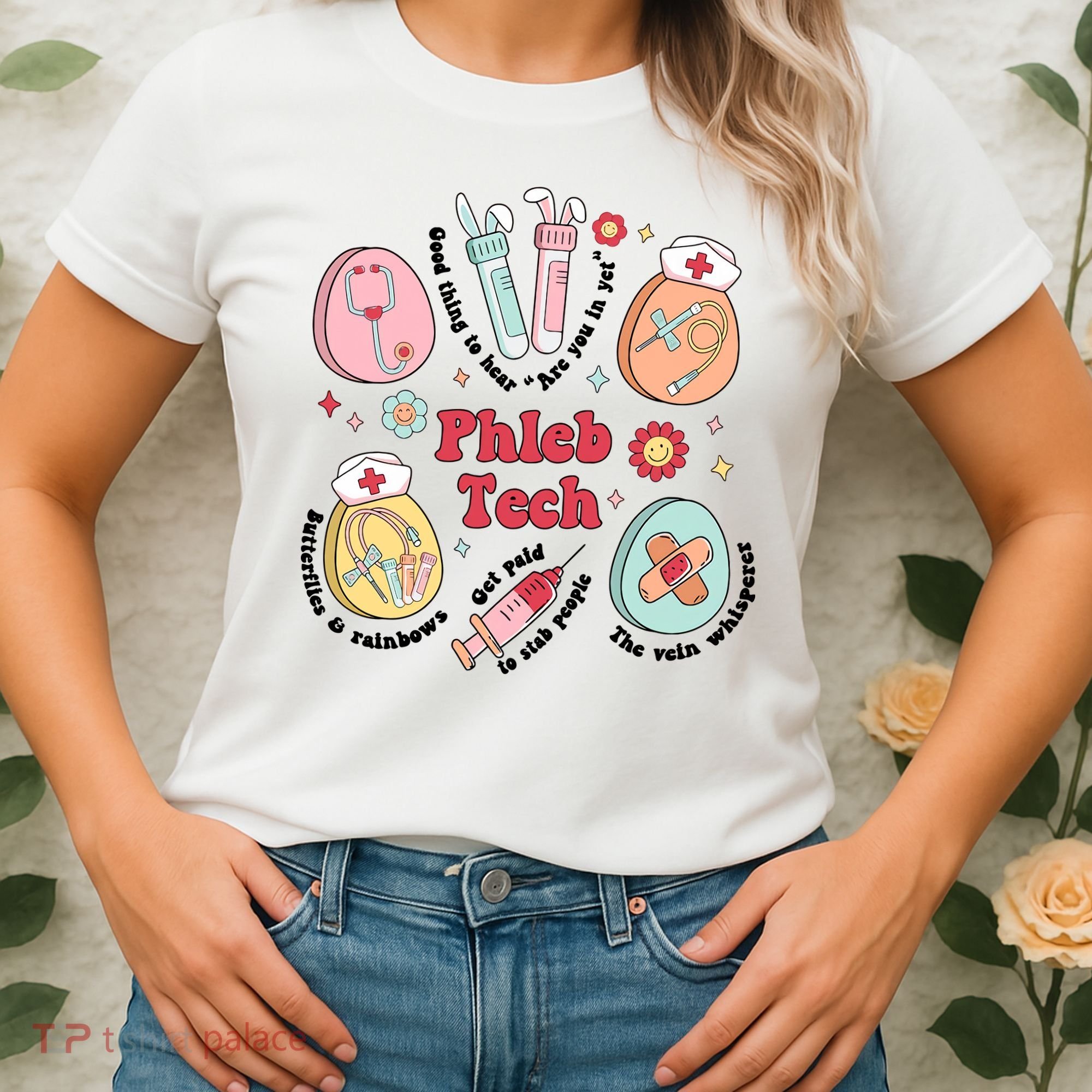 Easter Phleb Nurse Laboratory Medical Technologist Lab Week Phlebotomy Women's T-Shirt