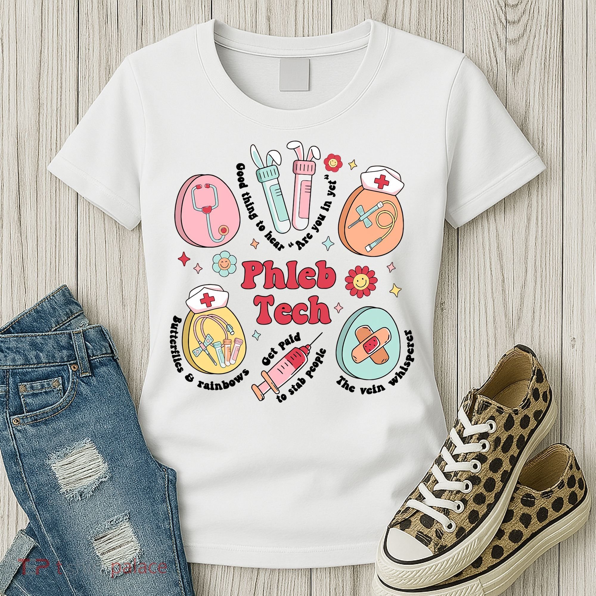 Easter Phleb Nurse Laboratory Medical Technologist Lab Week Phlebotomy Women's T-Shirt