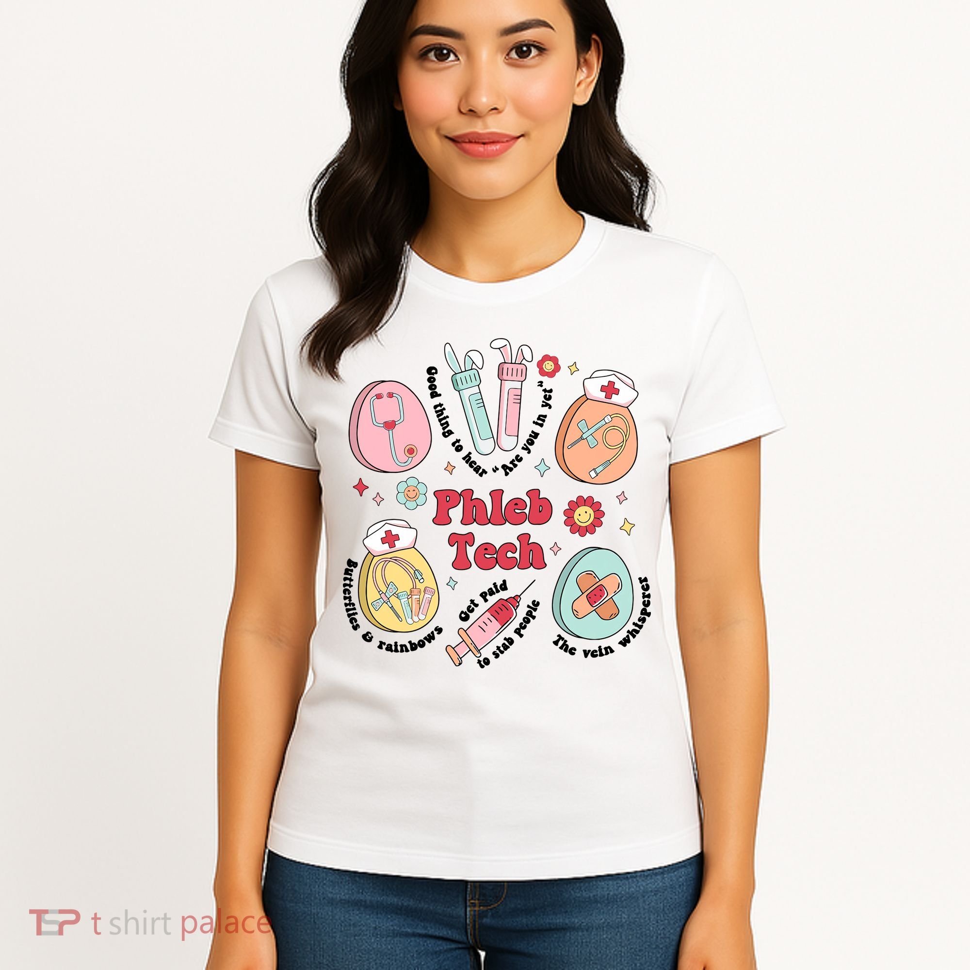 Easter Phleb Nurse Laboratory Medical Technologist Lab Week Phlebotomy Women's T-Shirt