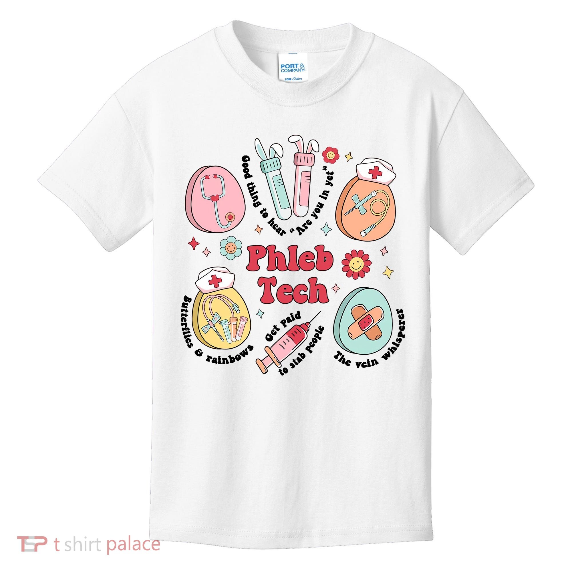 Easter Phleb Nurse Laboratory Medical Technologist Lab Week Phlebotomy Kids T-Shirt