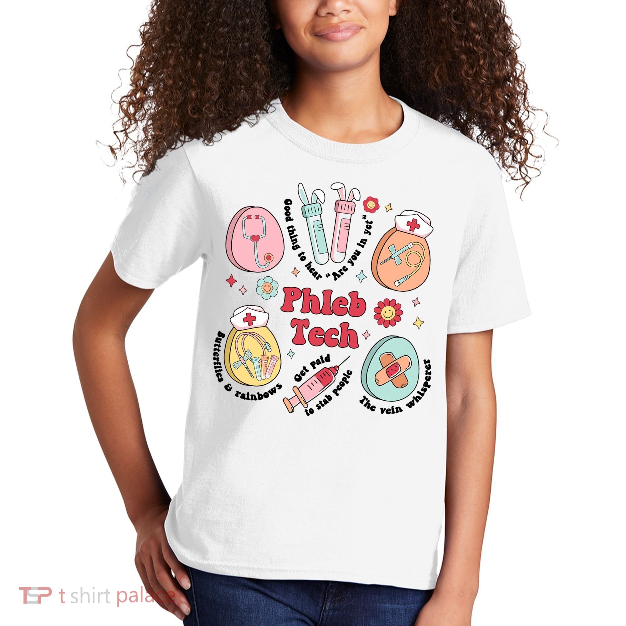 Easter Phleb Nurse Laboratory Medical Technologist Lab Week Phlebotomy Kids T-Shirt