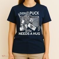 Every Puck Needs A Hug Ice Hockey Goalie Hockey Goalkeeper T-Shirt thumb 4