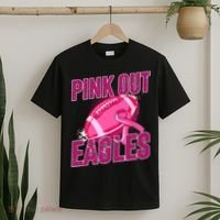 Eagles Pink Out Football Tackle Breast Cancer T-Shirt thumb 2