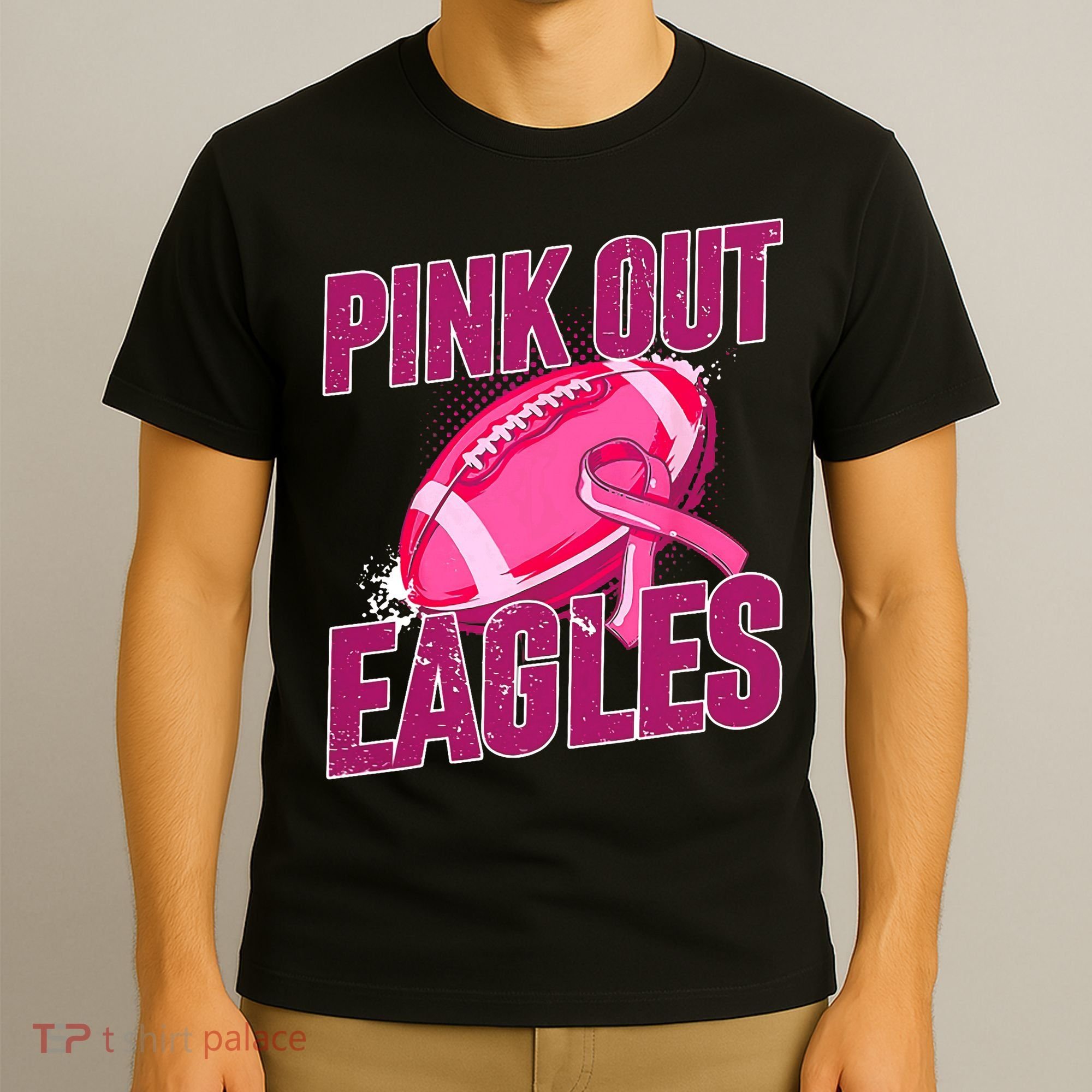 Eagles Pink Out Football Tackle Breast Cancer T-Shirt