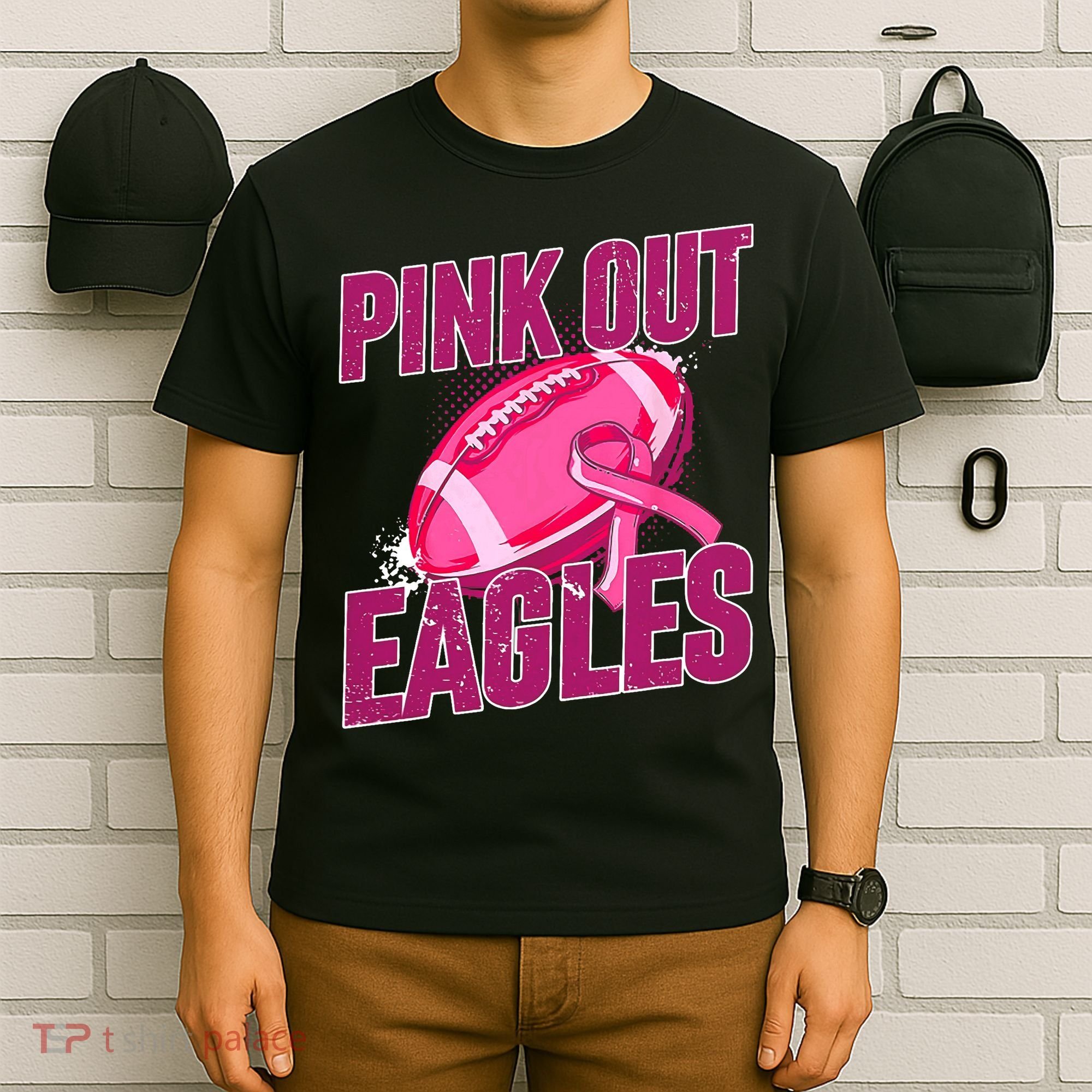 Eagles Pink Out Football Tackle Breast Cancer T-Shirt