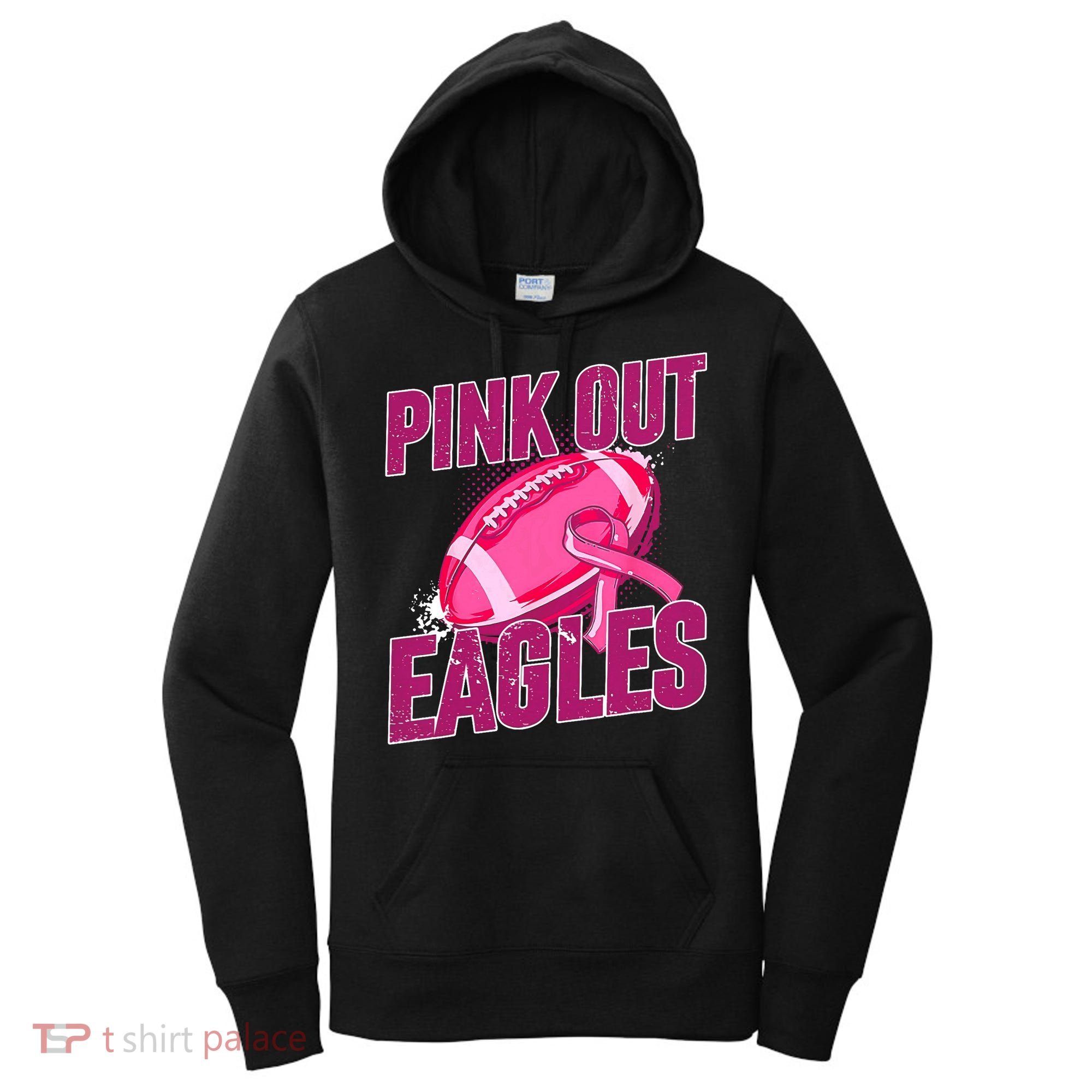 Eagles Pink Out Football Tackle Breast Cancer Women's Hoodie