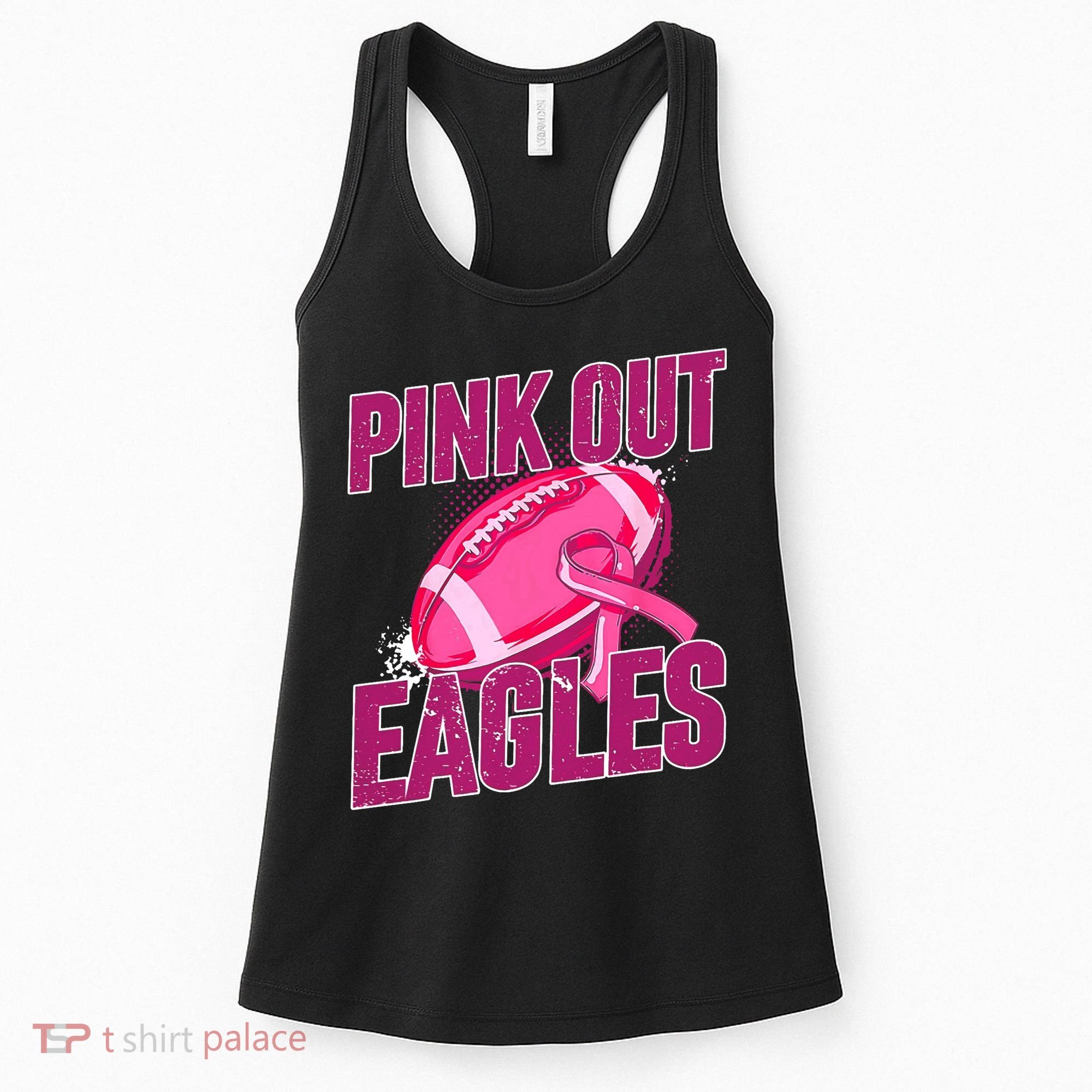Eagles Pink Out Football Tackle Breast Cancer Women's Tank Top