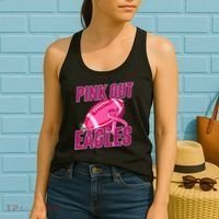 Eagles Pink Out Football Tackle Breast Cancer Women's Tank Top thumb 2