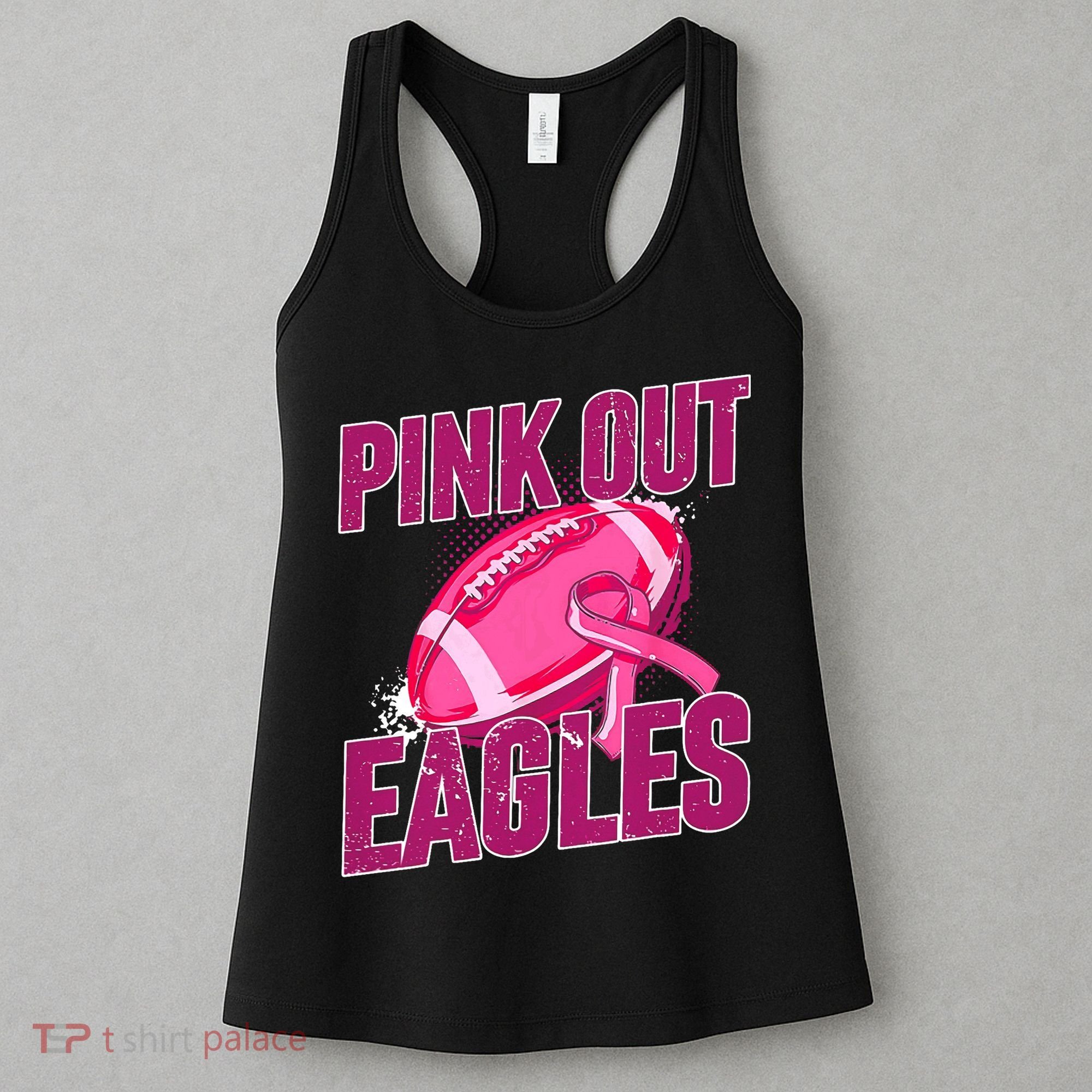 Eagles Pink Out Football Tackle Breast Cancer Women's Tank Top