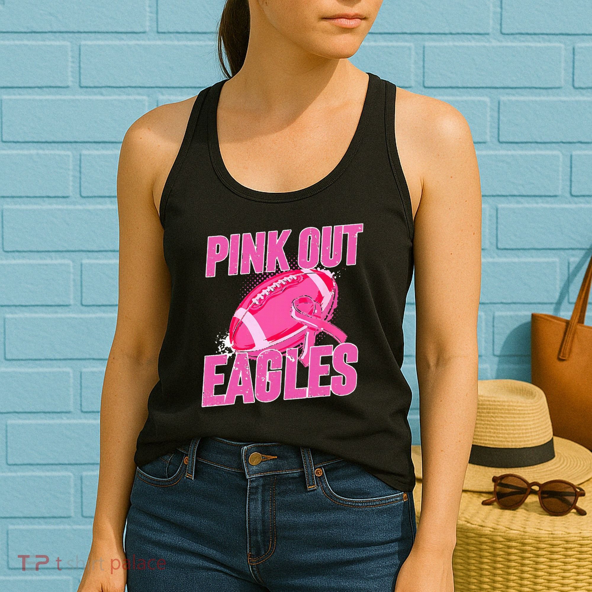 Eagles P.I.N.K Out Football Tackle Breast Cancer Women's Tank Top