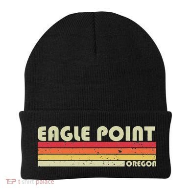 Eagle Point Or Oregon Funny City Home Roots Gift Retro 80s Beanie