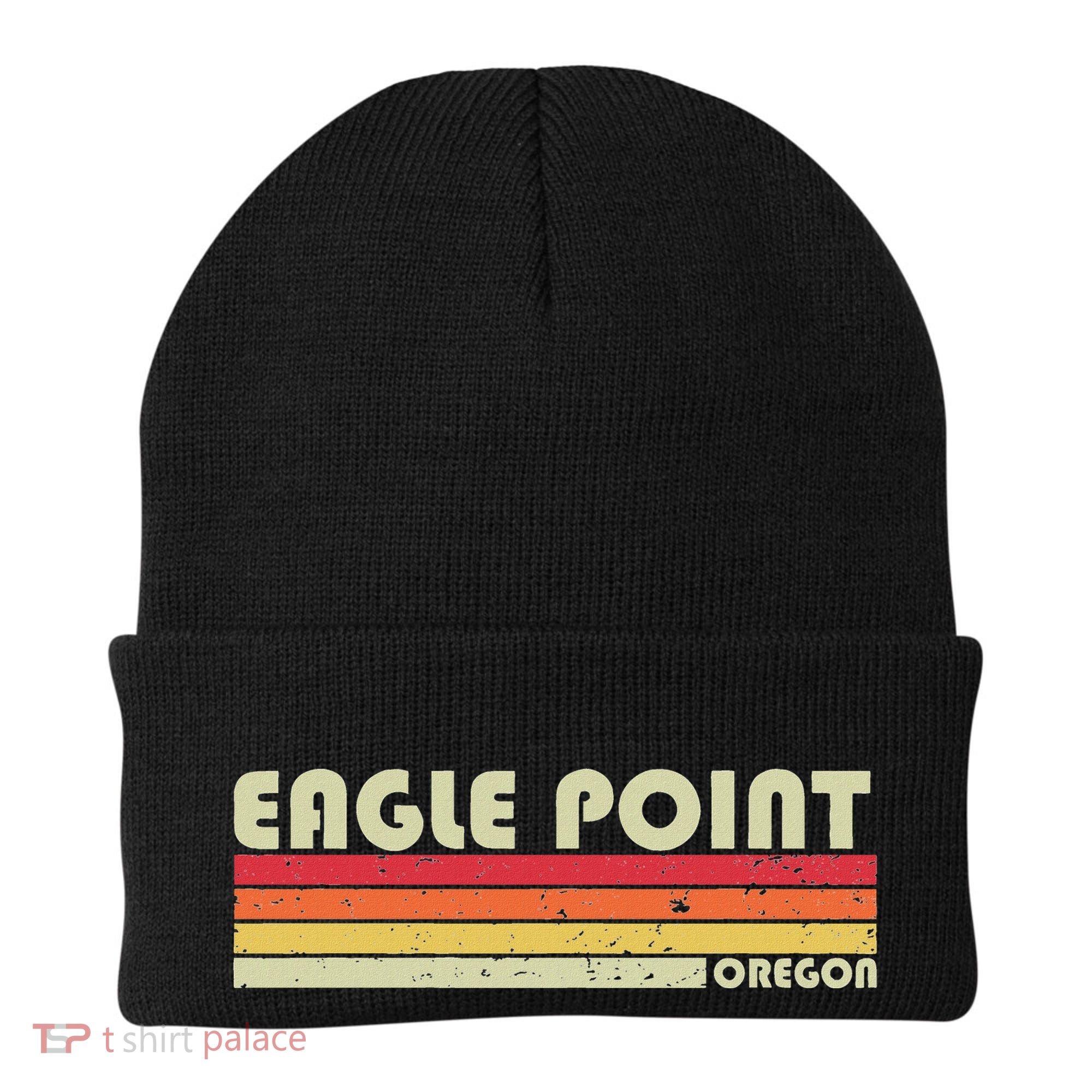Eagle Point Or Oregon Funny City Home Roots Gift Retro 80s Beanie