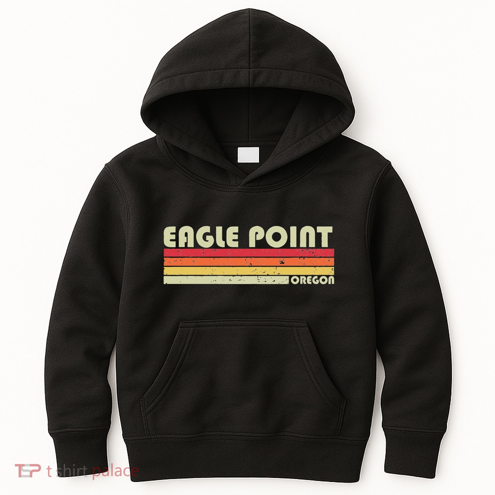 Eagle Point Or Oregon Funny City Home Roots Gift Retro 80s Kids Hoodie