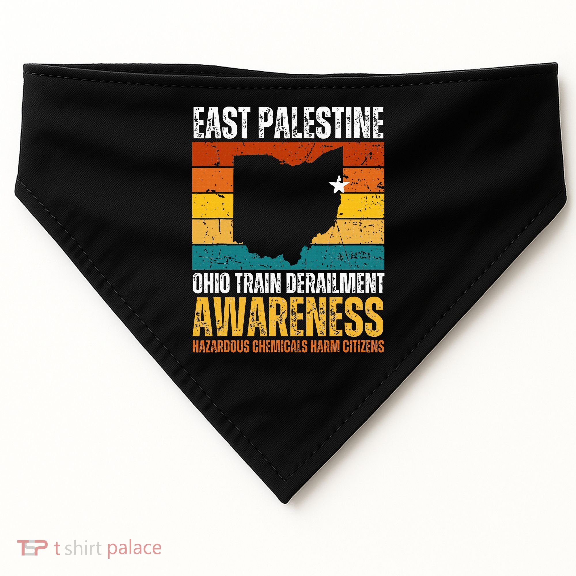 East Palestine Ohio Train Derailment Awareness USA-Made Doggie Bandana