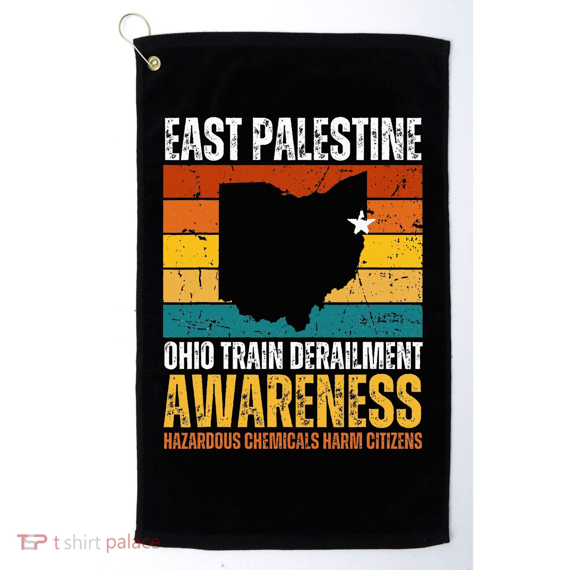 East Palestine Ohio Train Derailment Awareness Golf Towel