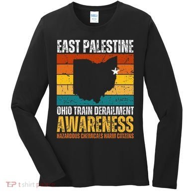 East Palestine Ohio Train Derailment Awareness Women's Long Sleeve Shirt