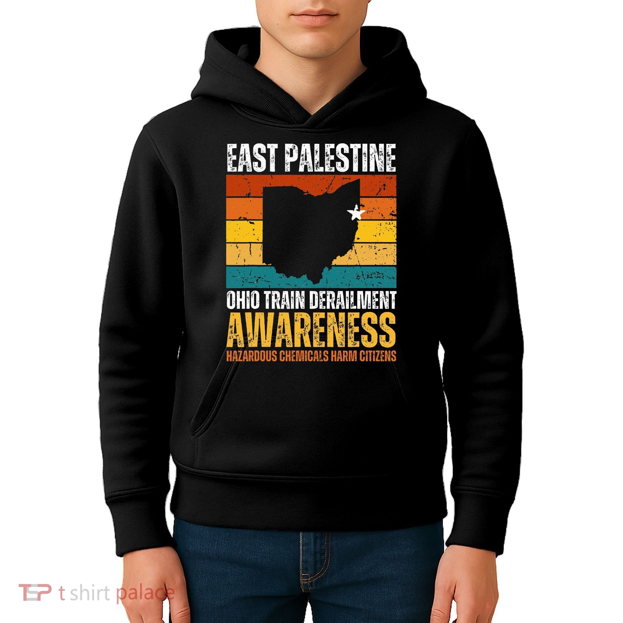 East Palestine Ohio Train Derailment Awareness Kids Hoodie
