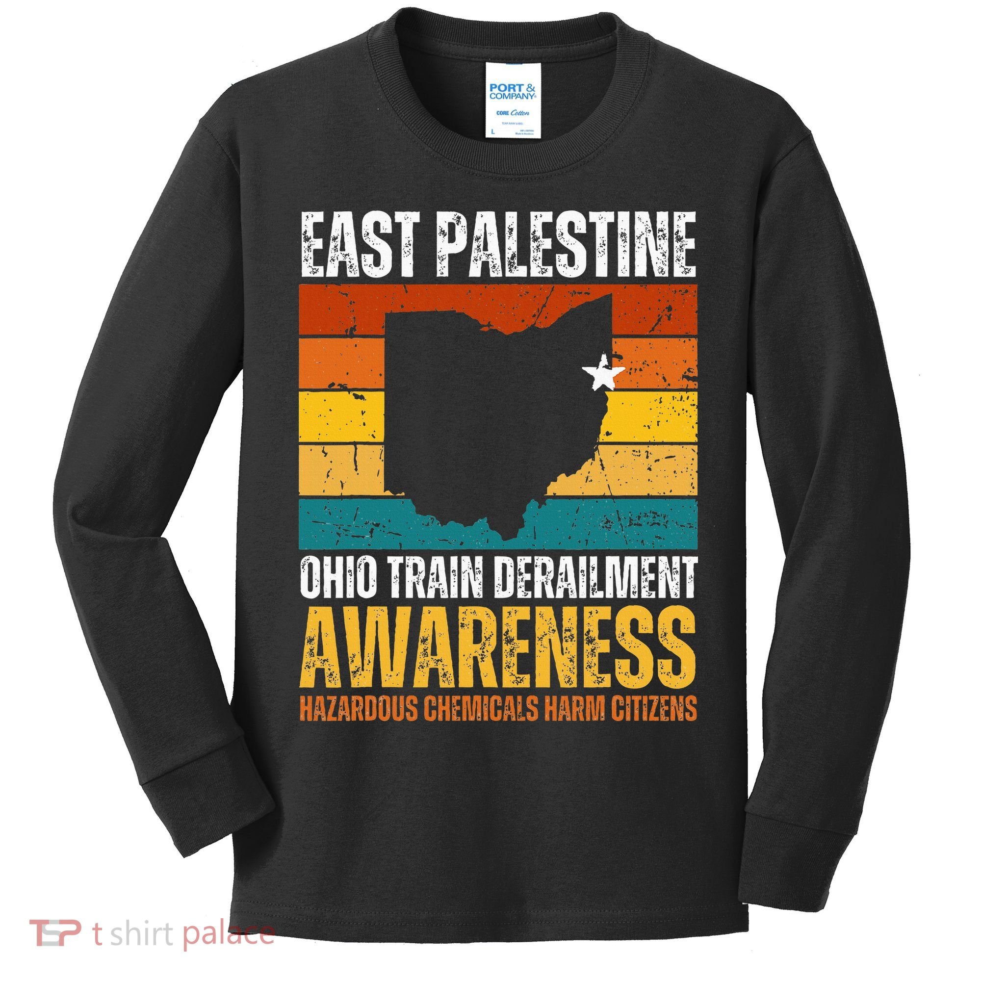 East Palestine Ohio Train Derailment Awareness Kids Long Sleeve Shirt