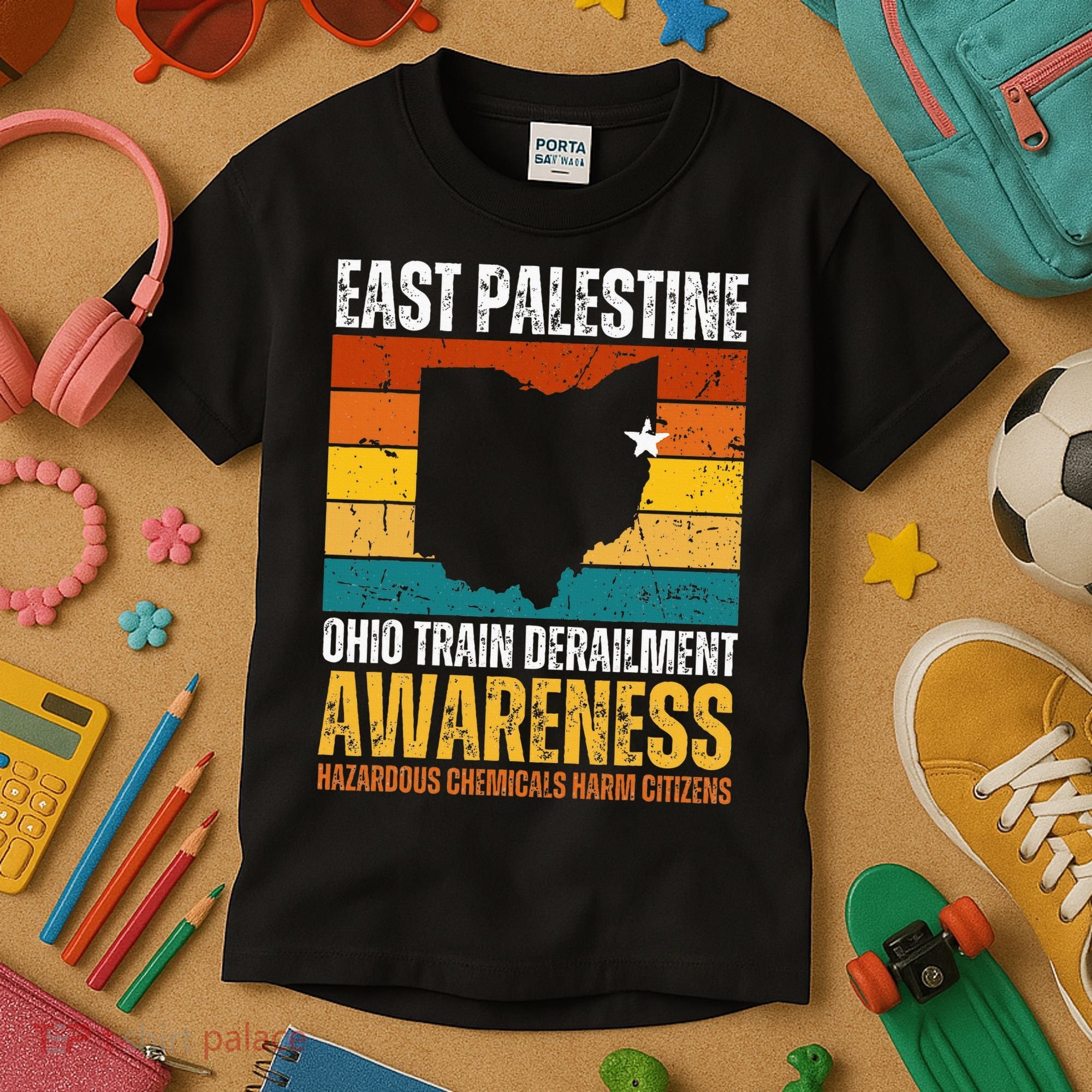 East Palestine Ohio Train Derailment Awareness Kids T-Shirt