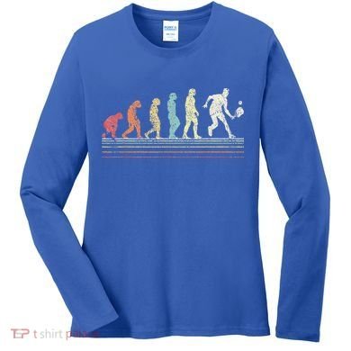 Evolution Pickleball Paddle Pickleball Player Dink Vintage Women's Long Sleeve Shirt
