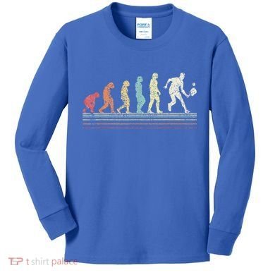 Evolution Pickleball Paddle Pickleball Player Dink Vintage Kids Long Sleeve Shirt
