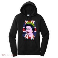 Elizabeth Portrait Pop Art Union Jack Flag Queen Of England Meaningful Gift Women's Hoodie thumb 0