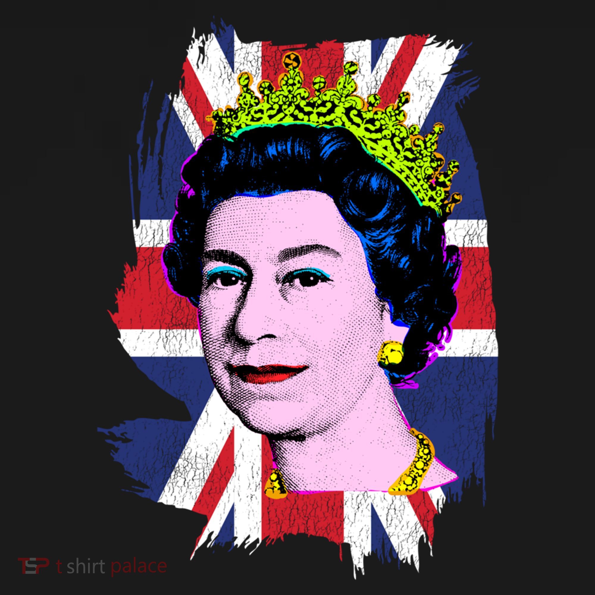 Elizabeth Portrait Pop Art Union Jack Flag Queen Of England Meaningful Gift Women's Hoodie