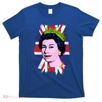 Elizabeth Portrait Pop Art Union Jack Flag Queen Of England Meaningful Gift T-Shirt thumb 0