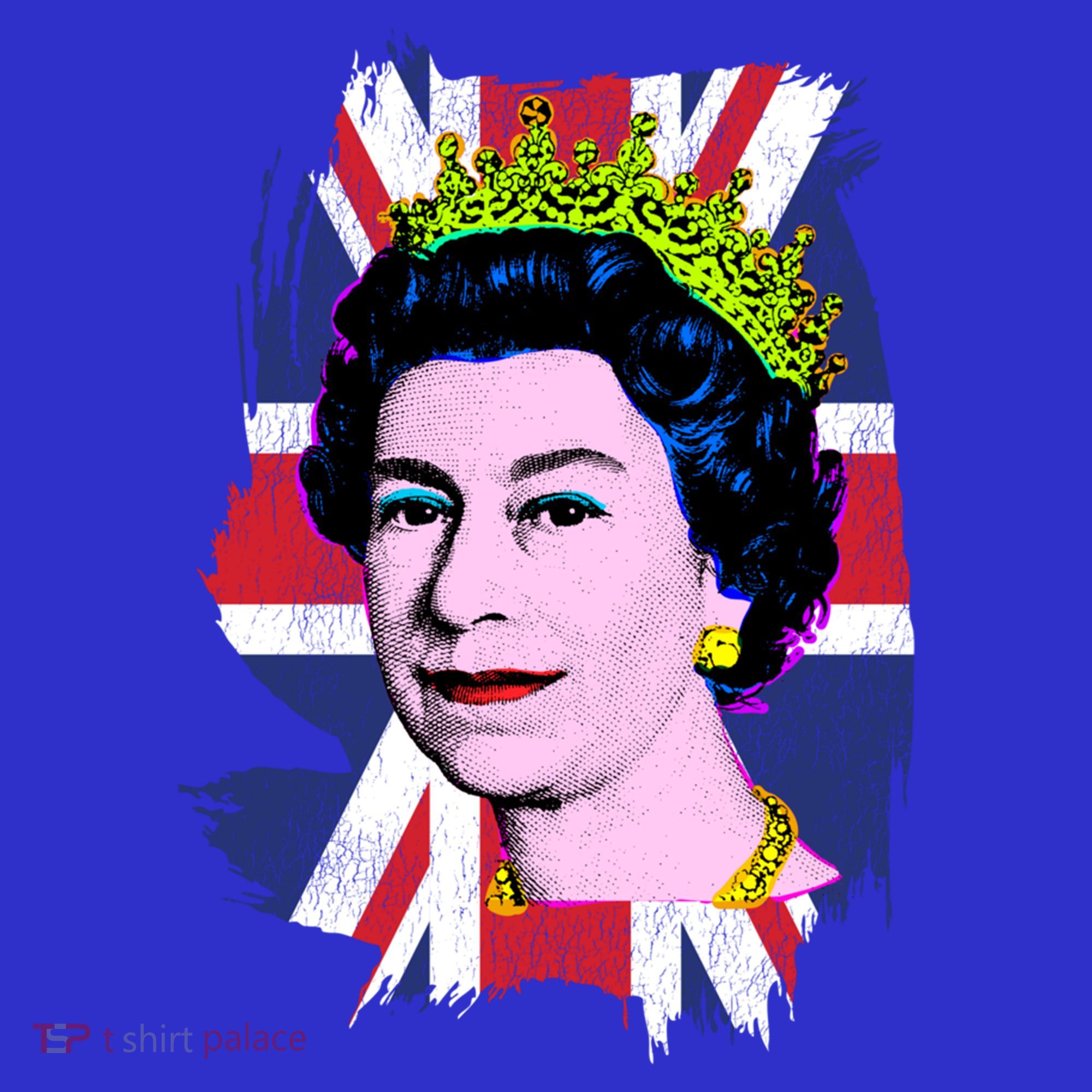 Elizabeth Portrait Pop Art Union Jack Flag Queen Of England Meaningful Gift T-Shirt