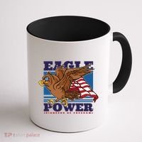 Eagle Power Pioneers Of Freedom American Flag Coffee Mug thumb 1
