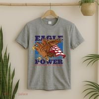 Eagle Power Pioneers Of Freedom American Flag T-Shirt thumb 2