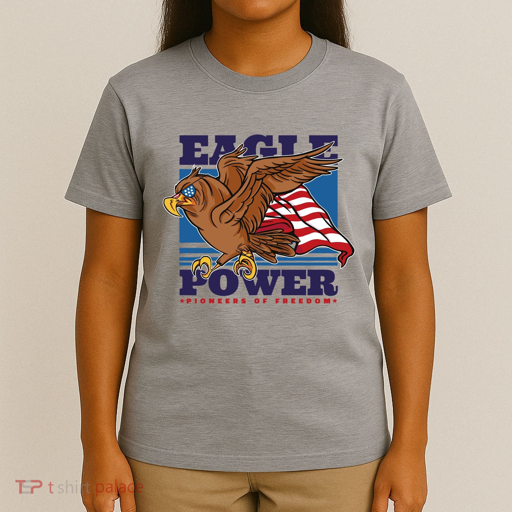 Eagle Power Pioneers Of Freedom American Flag T-Shirt