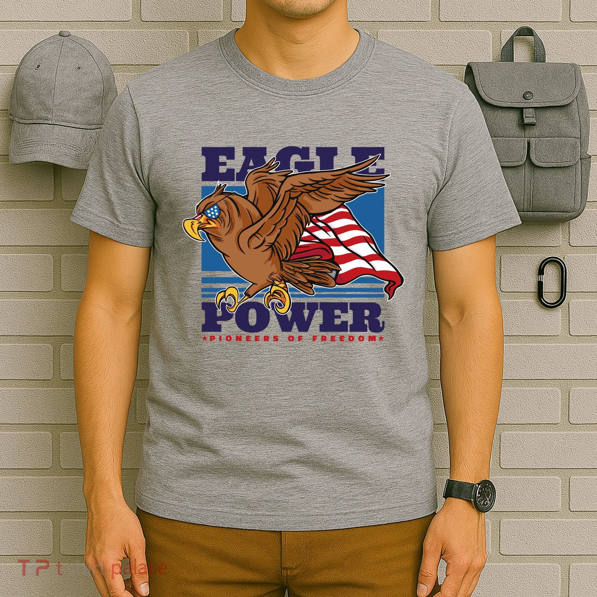 Eagle Power Pioneers Of Freedom American Flag T-Shirt