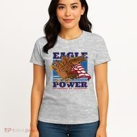Eagle Power Pioneers Of Freedom American Flag Women's T-Shirt thumb 4