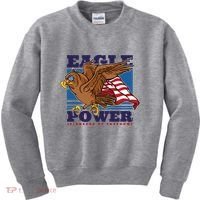 Eagle Power Pioneers Of Freedom American Flag Kids Sweatshirt thumb 0