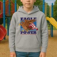 Eagle Power Pioneers Of Freedom American Flag Kids Hoodie thumb 2