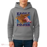 Eagle Power Pioneers Of Freedom American Flag Kids Hoodie thumb 4