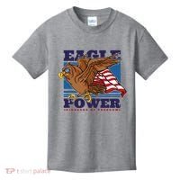 Eagle Power Pioneers Of Freedom American Flag Kids T-Shirt thumb 0