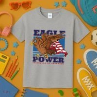 Eagle Power Pioneers Of Freedom American Flag Kids T-Shirt thumb 3
