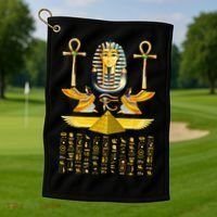Egyptian Pyramids Pharaoh Tut King Tutankhamun Golf Towel thumb 1